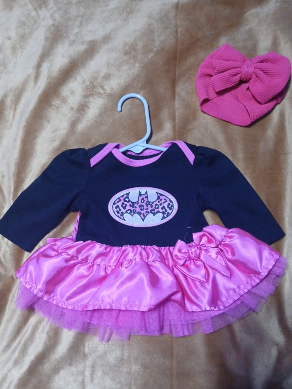 Unbranded Pink and Black Batgirl-Inspired Tutu Dress for Kids